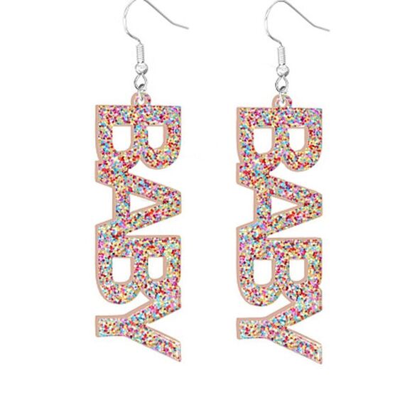 Sparkly Multicolor BABY Drop Dangle Acrylic Earrings – Fun Statement Jew… - Picture 1 of 2
